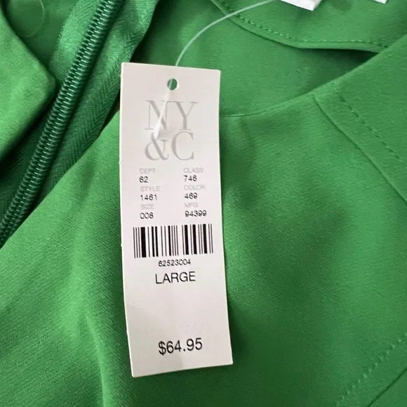 Women’s Large Green NY & Company Sleeveless Romper NWT - Picture 5 of 9